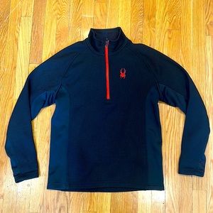 Men’s Medium Black & Red Spyder 1/4 Zip Sweatshirt